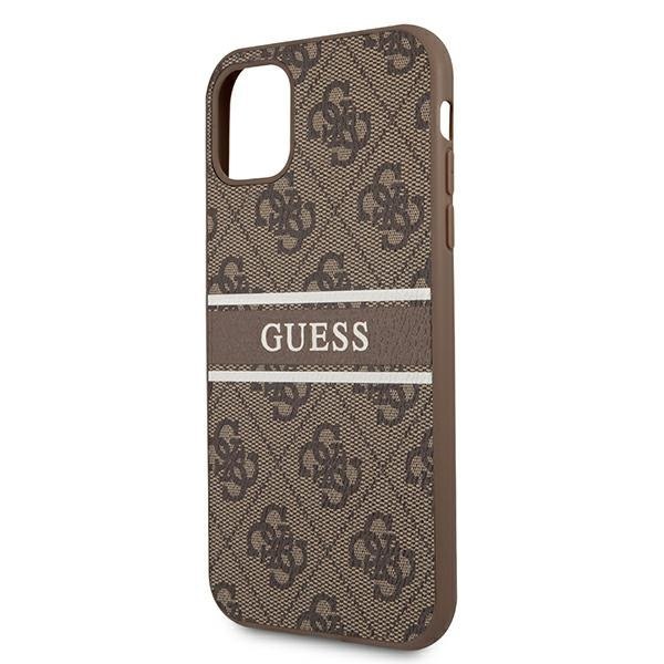 Guess GUHCN614GDBR iPhone 11 / Xr 6,1" brązowy/brown hardcase 4G Stripe